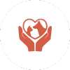 pets healthcare in hands icon